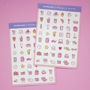 fondo rosa dos unidades stickers journaling
